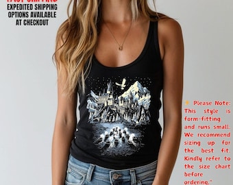 Castle School Graphic Tank Top, Wizarding World Fan Tee, Magical Book Lover Gift