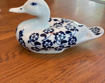 Vintage Cardinal fijnporseleinen chinoiserie-eend 10"