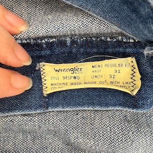 Vintage jaren 70 jaren 80 Wrangler cowboy-snit jeans 31 x 32 gemaakt in de VS Skovill-ritssluiting afbeelding 9