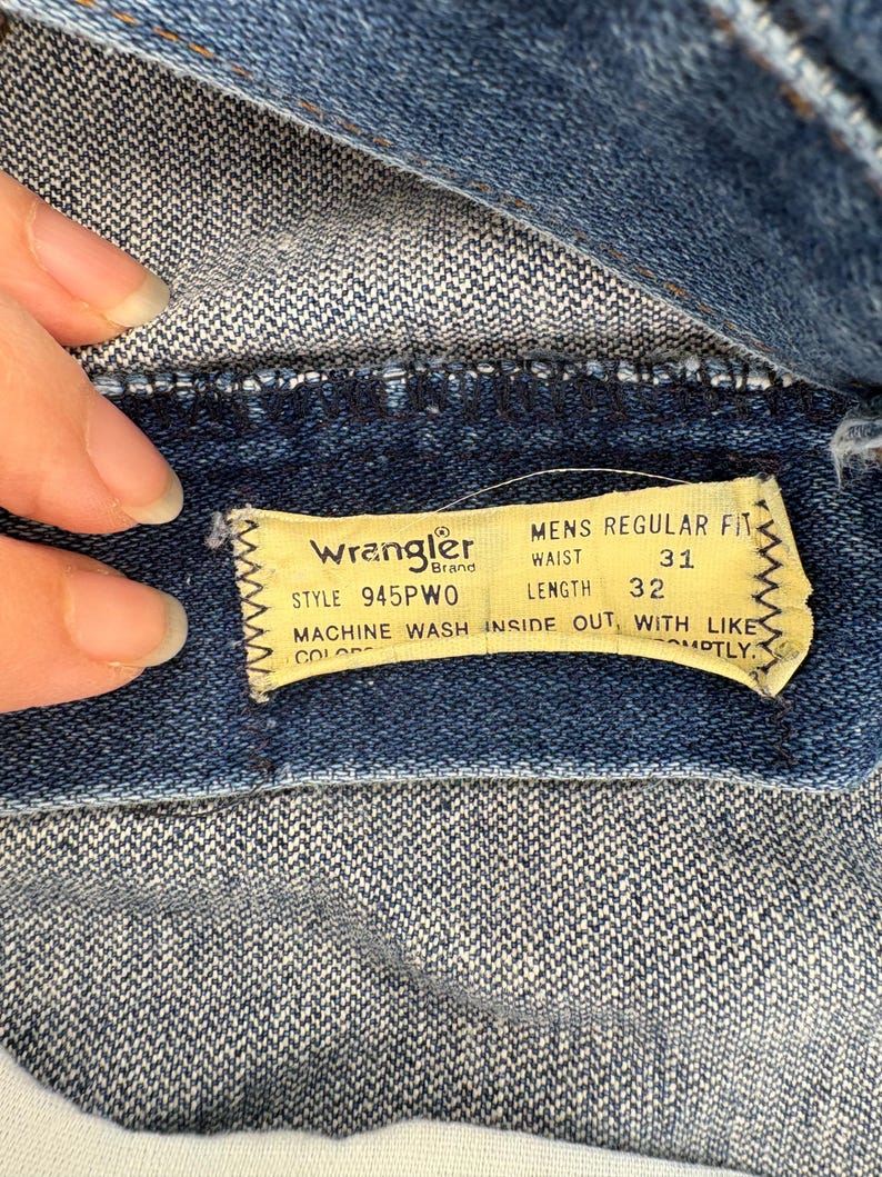 Vintage jaren 70 jaren 80 Wrangler cowboy-snit jeans 31 x 32 gemaakt in de VS Skovill-ritssluiting afbeelding 9