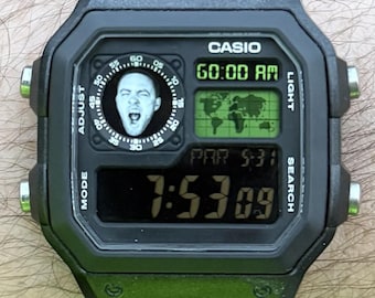 Mac Miller GO:OD AM Custom Casio Watch – Negative Display, Green Map Mod