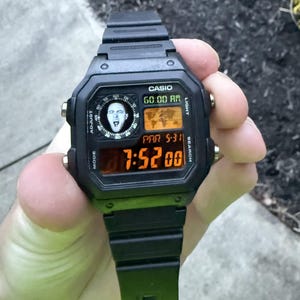 Mac Miller GO:OD AM Custom Casio Watch – Negative Display, Green Map Mod image 2