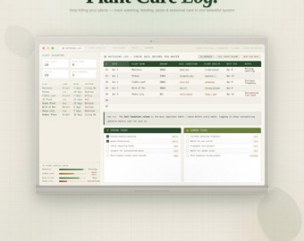 Plant Care Log Printable | Houseplant Journal | Watering Tracker | Fertilizer & Repotting Log PDF