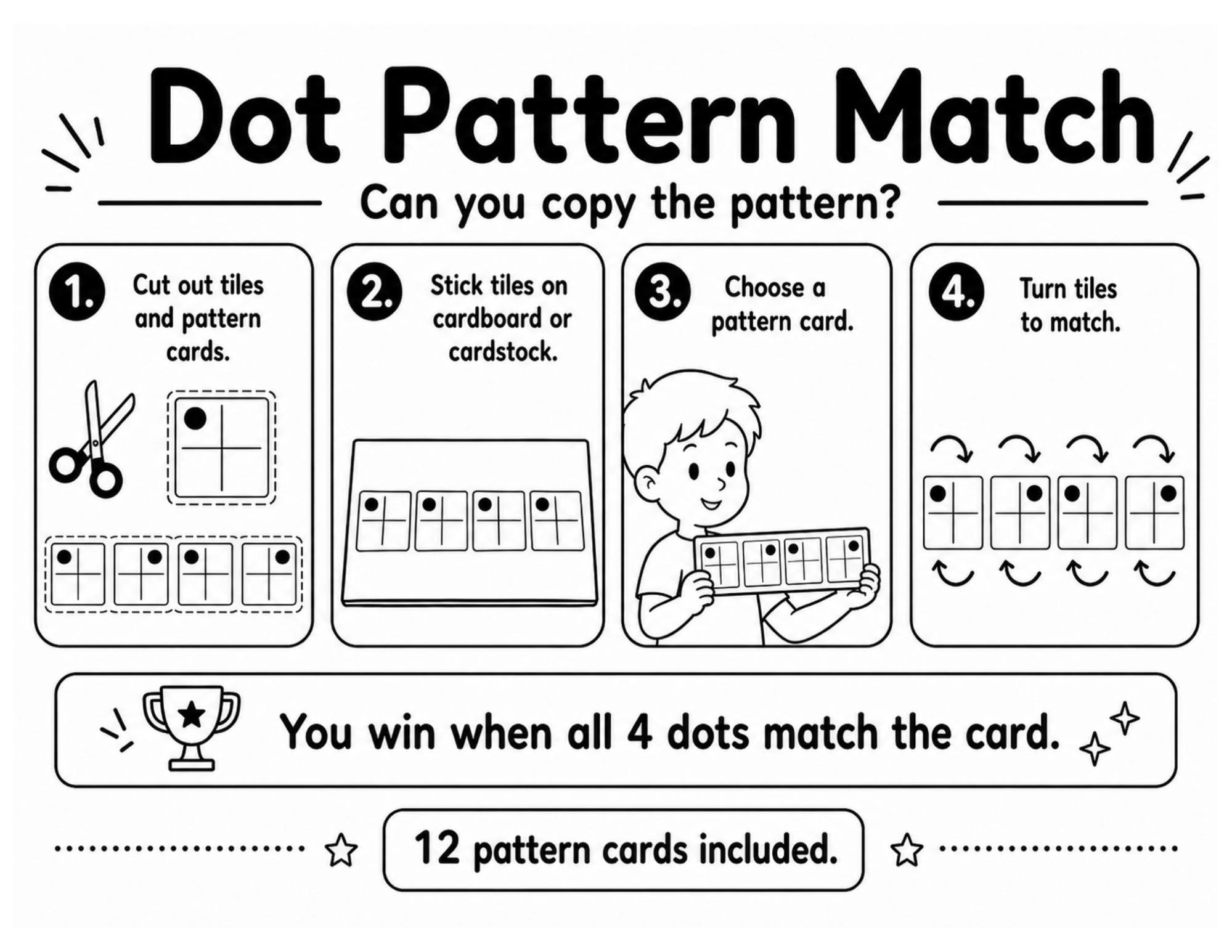 Montessori Dot Pattern Matching Game: Preschool Visual Discrimination ...