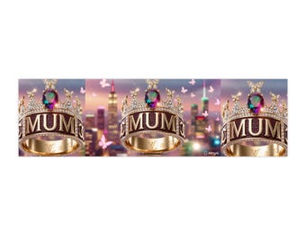 Adesivo per paraurti "Mamma con corona" / Madre regale, design con tiara di strass