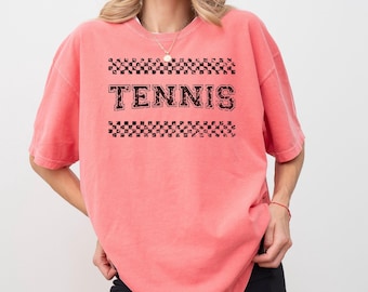 Distressed Tennis Tee | Edgy Tennis Player Style, Comfort Colors Shirt