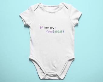 Baby Bodysuit | If Hungry Feed 80085 | Programmer, Nerdy Tech Humor Onesie