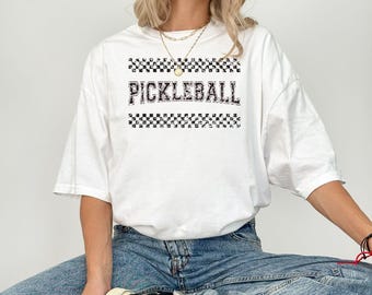 Distressed Varsity Pickleball Shirt | Pickleball Lover Tee, Comfort Colors 1717