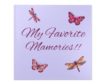 My Favorite Mamories!! Hardcover Photo Book | Butterfly & Dragonfly Floral Memory Album