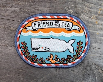 Friend of the Sea Whale Embroidered Patch