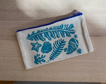 Tidepool Zipper Wallet - Blockprinted by hand