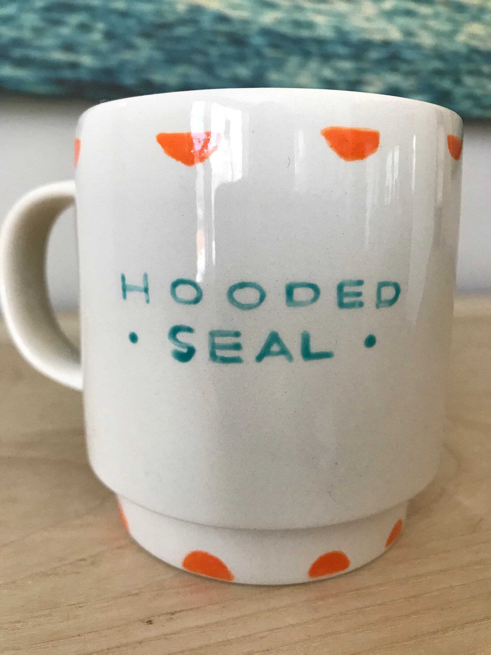 Handpainted Hooded Seal stacking mug Etsy