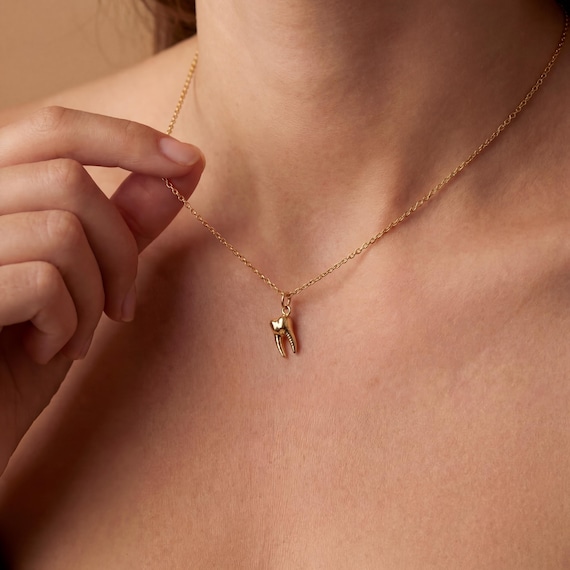 Tiny Tooth Pendant Necklace, Dainty Dentist Necklace, Gold Tooth Necklace, Dental Student Gift, Graduation Gift, Gift for Her