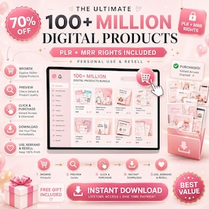100 Million+ PLR MRR Bundle Ideal for Passive Income | Plr Mrr Digital Products| Master Resell Rights| All your PLR Digital Products