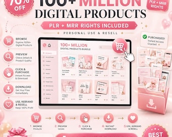 100+ Million Digital Products PLR MRR Bundle Ideal for Passive Income | | Master Resell Rights| All your PLR Digital Products