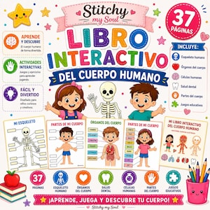 Spanish Activities Human Body Book PDF | Printable Anatomy Worksheets for Kids | Preschool & Kindergarten Science Activity