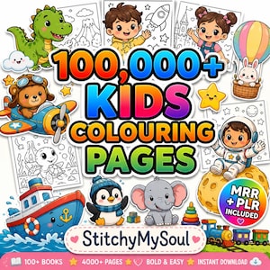100,000+ Coloring Bundle Pack , PLR/MRR Rights PDF Download