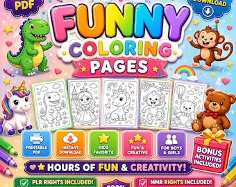 Pacote com mais de 200.000 páginas para colorir, atividades e materiais educativos para crianças, com direitos PLR e MRR, para download digital e presente.