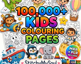 Pacote com mais de 100.000 páginas para colorir, download em PDF com direitos PLR/MRR.