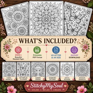 Mandala coloring pages PDF instant download digital coloring book.