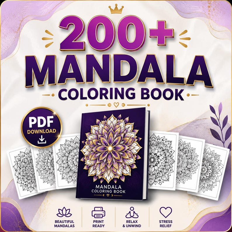 Mandala coloring pages for adults and children PDF.