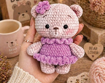 Crochet Teddy Bear Pattern – Plush Amigurumi Bear, Soft Toy DIY, Beginner-Friendly PDF, bear crochet pattern, us pattern