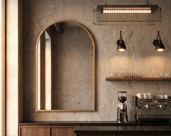 Architectural Arch Brass Mirror - Gold Arched Wall Mirrors Decor