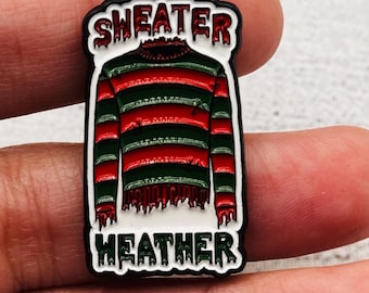 Sweater weather Freddy Krueger enamel pin lapel brooch