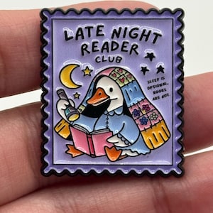 Late Night Reader Club enamel pin lapel brooch
