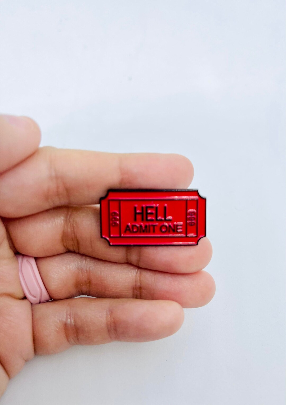 Ticket to Hell 666 Red Halloween Everyday Enamel Pin Brooch - Etsy