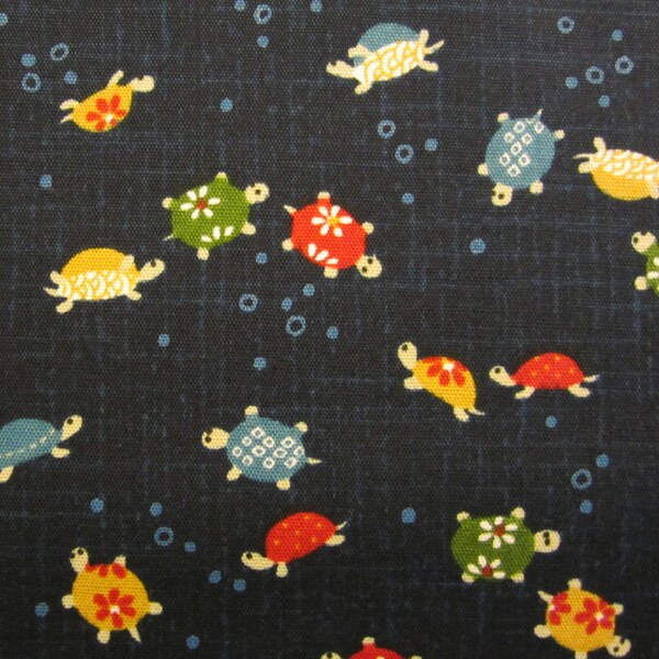 Japanese Fabric - Indigo Tutles by Westex Textiles - 1/2 YD