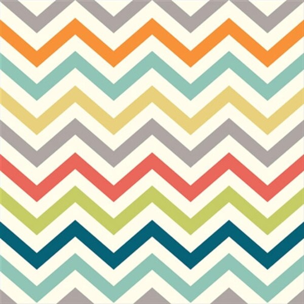 Birch Fabrics Just for Fun Cotton Chevron Multicolor Fabric - 1/2 YD