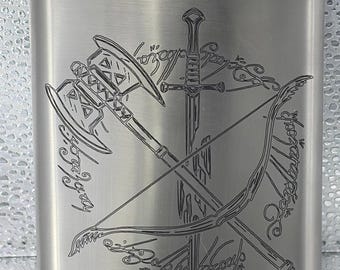 Petaca personalizada de acero inoxidable – El Señor de los Anillos – Petaca grabada de 237 ml (8 oz) - Regalo para alguien especial