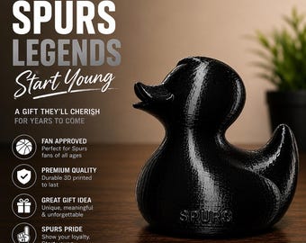 San Antonio Spurs 3D Printed Duck, Silver Black Basketball Fan Decor