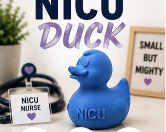 Personalized NICU Nurse Duck, 3D Printed Healthcare Desk Decor