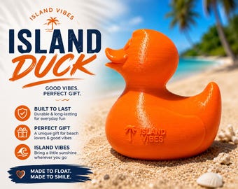 3D Printed Cruise Duck, Tropical Vacation Decor, Beach Theme Gift