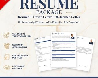 Resume Writing Service | Custom Resume, Cover Letter & Reference Letter | ATS Friendly Professional CV, Job Targeted Career Package