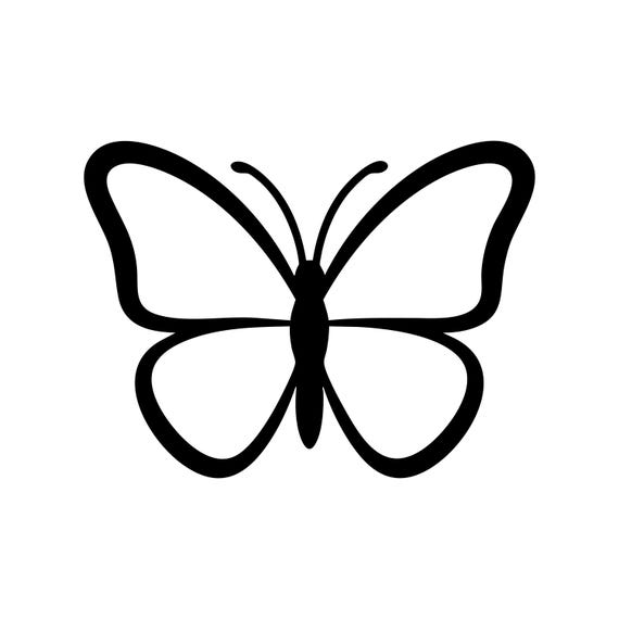 Butterfly Outline SVG, Minimalist Stencil Cut File, Insect PNG (Digital Download)