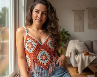 Sunset Crochet Top Pattern Beginner Summer Bralette PDF Tutorial