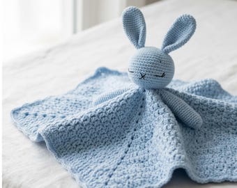Crochet Bunny Lovey Blanket Pattern PDF Baby Security Blanket Amigurumi Toy