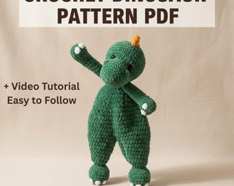 Crochet Dinosaur Pattern Amigurumi Plush Toy PDF Tutorial Stuffed Animal