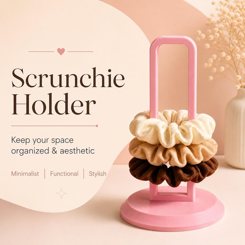 3D Printed Scrunchie Holder Stand | Minimalist Hair Organizer, Vanity ...