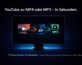 YouTube zu MP4, YouTube Video Herunterladen für Windows Desktop PC, Kein Wasserzeichen, Keine Werbung, Virenfrei