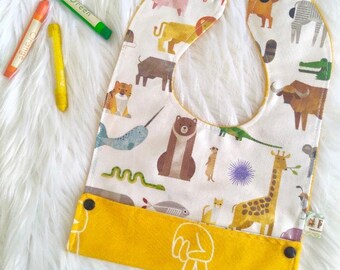 Vinyl Pocket Bib-Zoo Animals