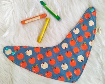 Reversible Bandana Bib- Apples