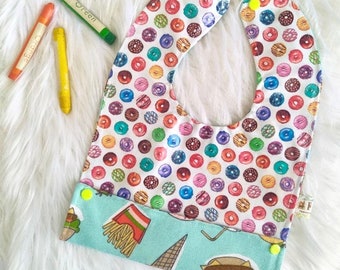 Vinyl Pocket Bib- Donuts