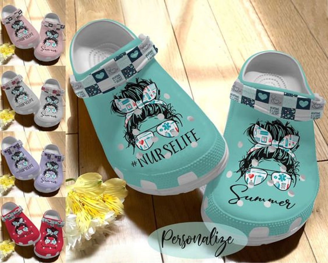 Nurse Life With Messy Hair Shoe Nurse Crocbland Clog - Etsy Nurse Life With Messy Hair Shoe Nurse Crocbland Clog - Etsy
