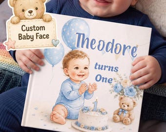 Personalised 1st Birthday Book, First Birthday Gift for Boy Girl, Custom Name Storybook, One Year Old Gift, Baby Birthday Keepsake