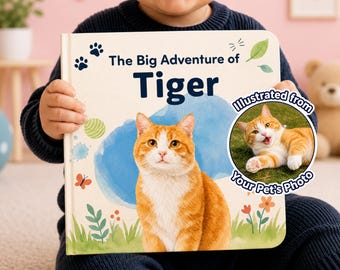 Personalized Pet Photo Story Book, Custom Cat Photo Book, Personalized Bedtime Book, Animal Lover Gift, Toddler Gift, Keepsake Book