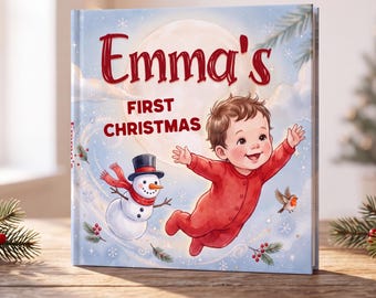 Personalized First Christmas Keepsake Book, Custom Baby Storybook with Name, Christmas Gift for Grandchild, Baby Holiday Gift, 1st Xmas Book